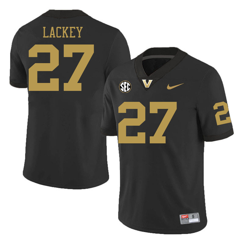 Vanderbilt Commodores #27 Jaylin Lackey College Football Jerseys 2024 Uniforms Stitched-Black